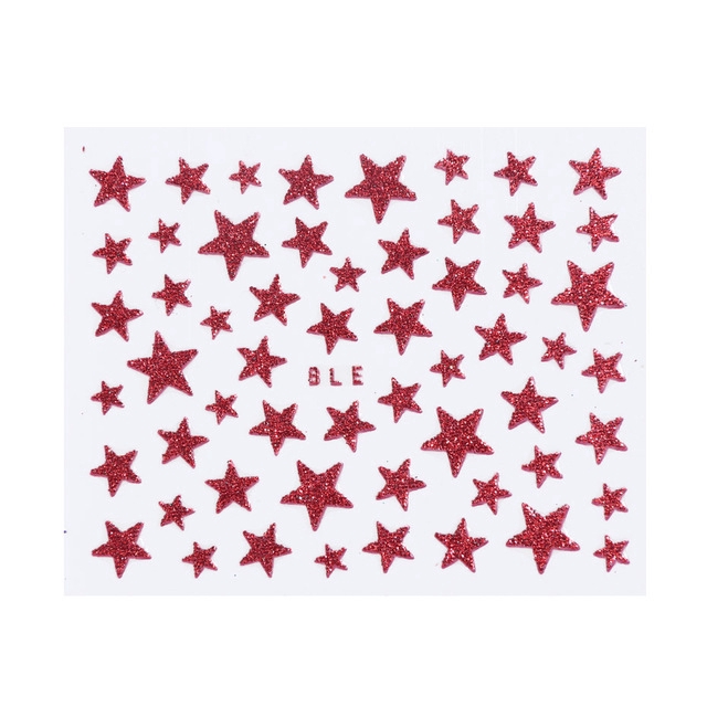 Sticker dán trang trí móng hình ngôi sao lấp lánh nhiều màu lựa chọn 3D DIY
