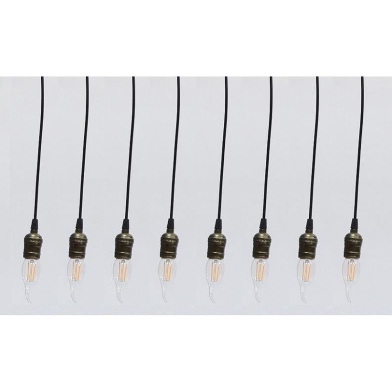 Bộ 8 dây đèn thả cổ điển Vintage bóng led Edison hình nến C35 4w