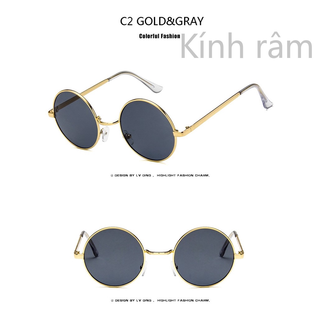 Kính mát tròn thiết kế châu Âu cho nam và nữ