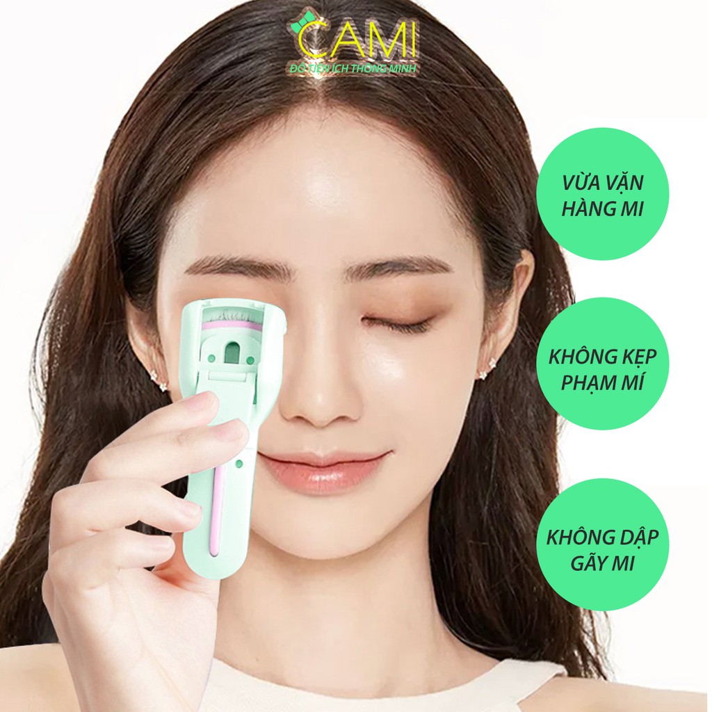 Kẹp bấm mi cong tự nhiên - Bộ 2 cái bằng nhựa có thanh silicon - Cami - CMPK169