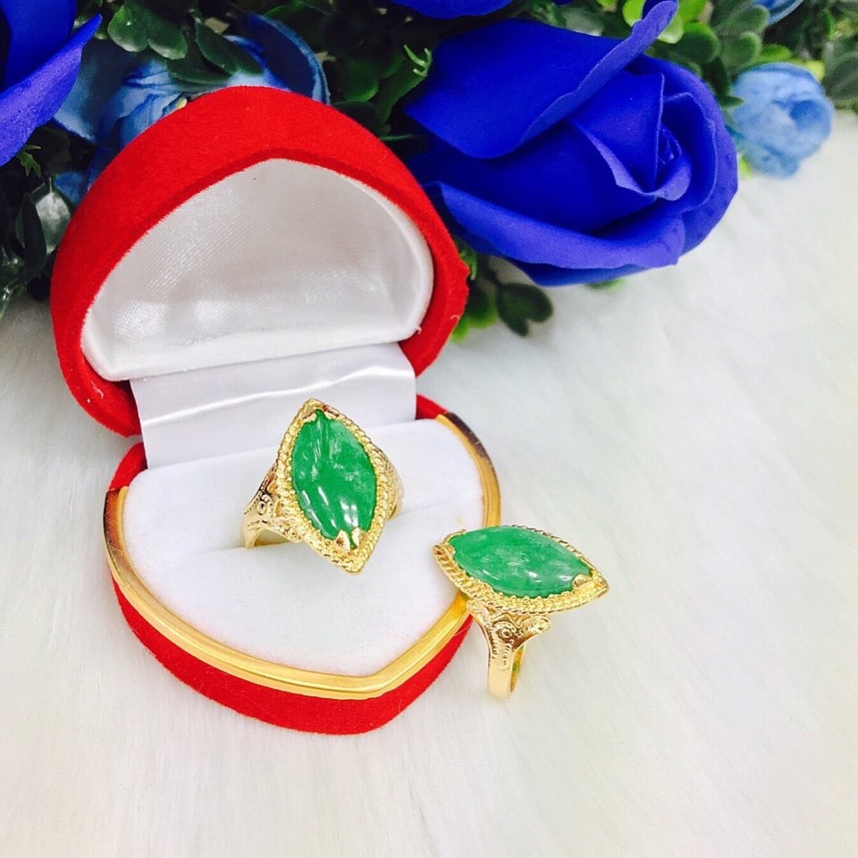 Nhẫn mạ vàng 18k đá cẩm thạch