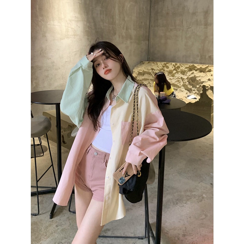 Áo Sơ Mi Tay Dài Dáng Rộng Chống Nắng Phong Cách Hàn Quốc Thời Trang Mùa Xuân 2022 Cho Nữ