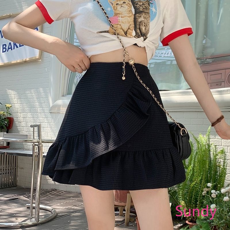 Chân Váy Chữ A Lưng Cao Họa Tiết Sọc Caro Thời Trang Mùa Hè Cho Nữ