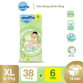 Tã/bỉm dán molfix thiên nhiên jumbo xl - gói 38+6 miếng