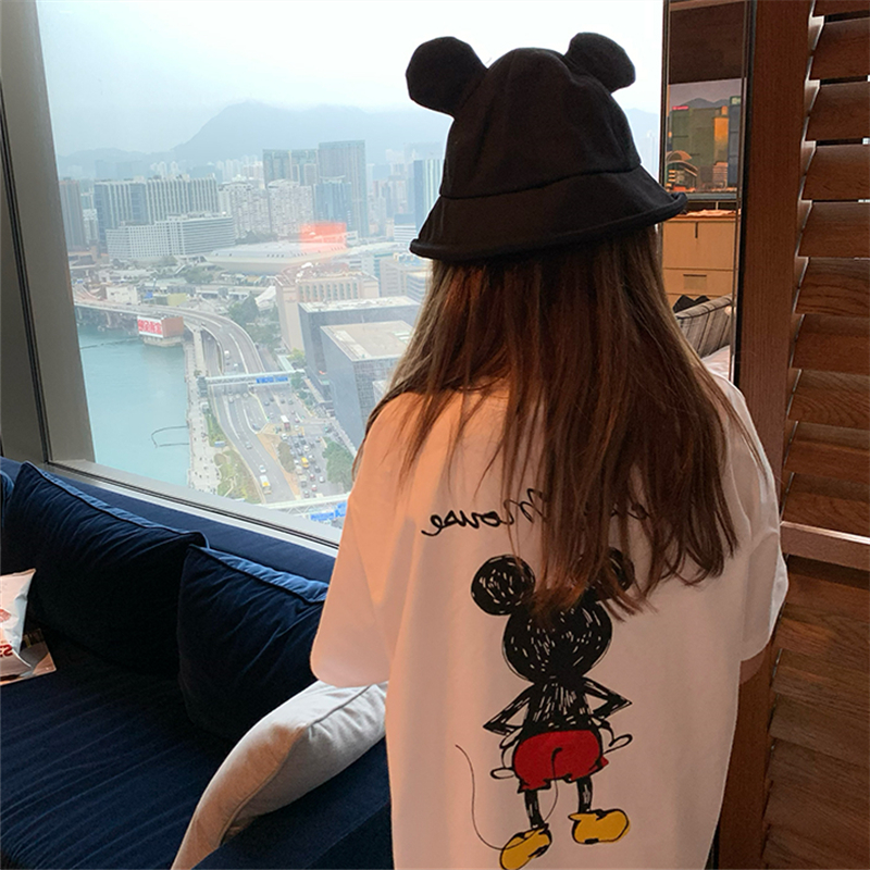 Áo Thun Nữ Tay Ngắn In Hình Chuột Mickey Thời Trang Hè 2021 áo phông nữ