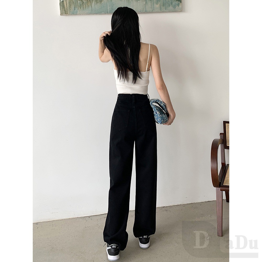 Daduhey Quần Jeans Dài Lưng Cao Plus Size Cho Nữ