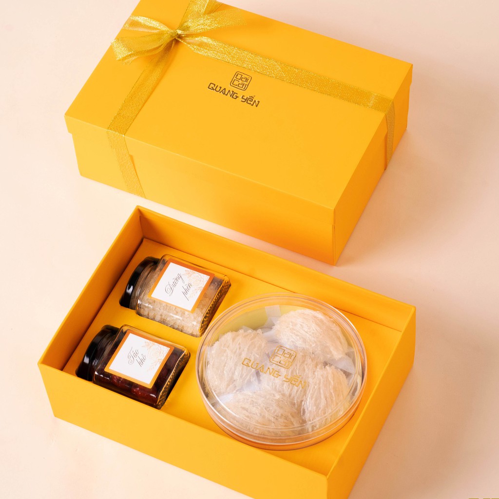 [HỘP QUÀ CAO CẤP] HỘP QUÀ GIẤY/GỖ CAO CẤP - 30GRAM YẾN TINH CHẾ+ 1 HŨ TÁO ĐỎ + 1 HŨ ĐƯỜNG PHÈN - ĐẠI CÁT QUANG YẾN | BigBuy360 - bigbuy360.vn