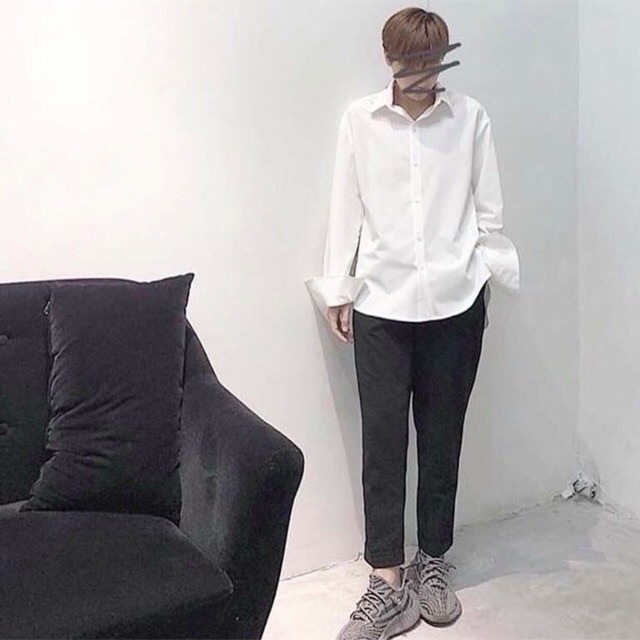 Áo Sơmi Trơn màu TRẮNG/ĐEN ❤️/Nam nữ unisex/FREESHIP 99K ❤️