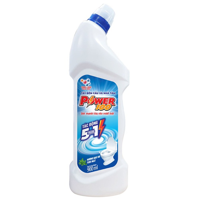 Nước tẩy bồn cầu và nhà tắm POWER100 Hương Bạc Hà 900ml/chai