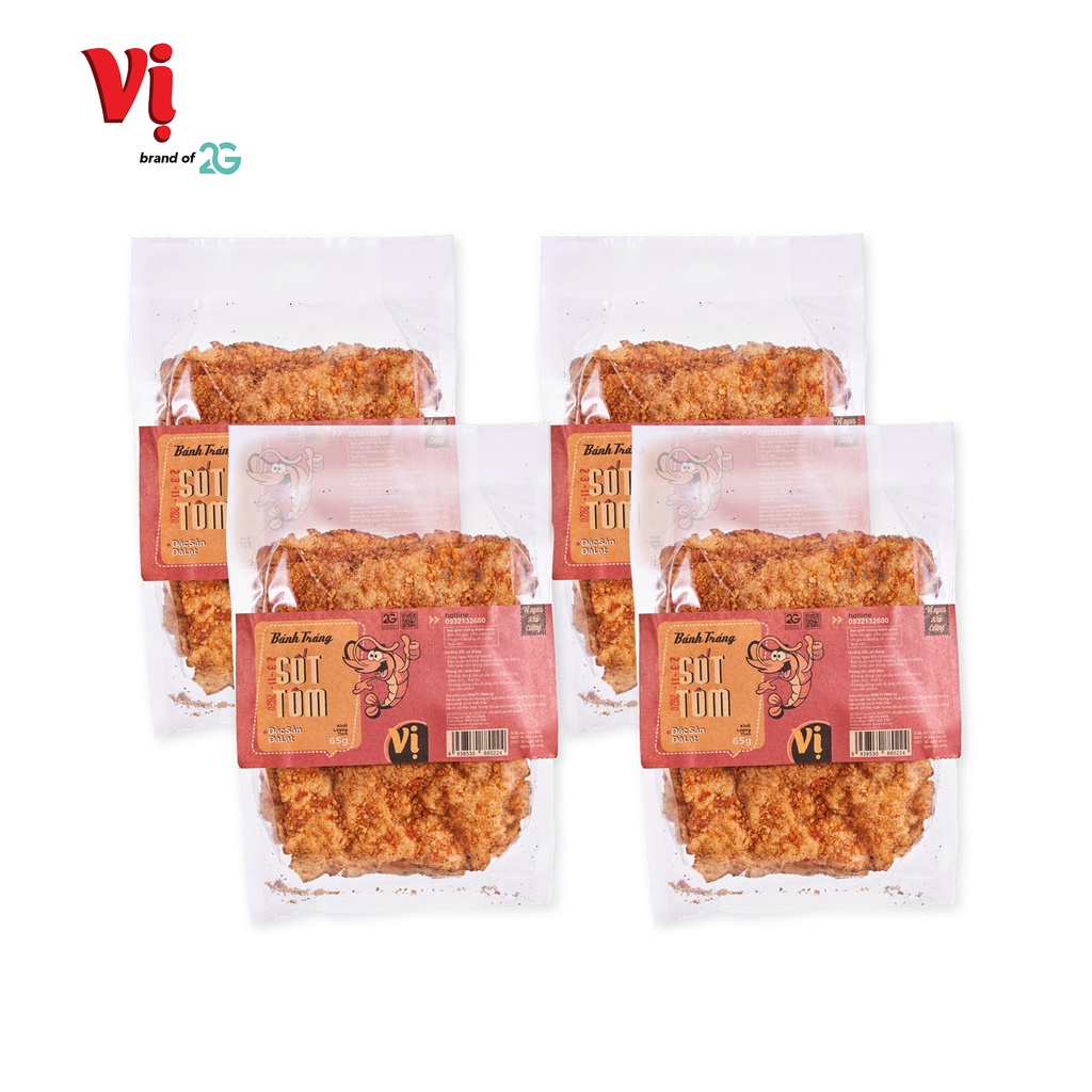 (Combo) 4 Bánh Tráng Sốt Tôm - Túi Mini 65g