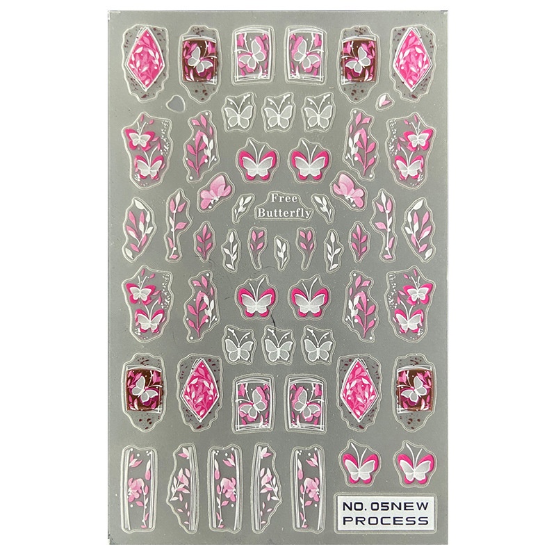 Miếng Dán Trang Trí Móng Tay Họa Tiết Hoa Tulip / Hoa Cúc 5d Xinh Xắn