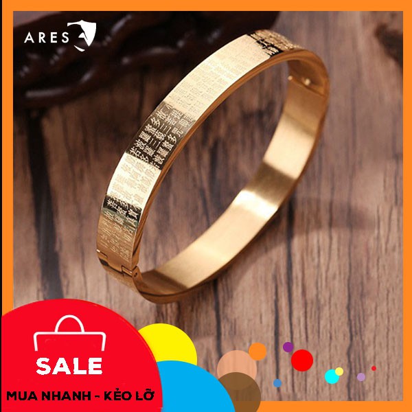 Vòng Tay, Kiềng Tay Khắc Chú Đại Bi Mạ Vàng 18k Bản Kín Cho Nam Và Nữ