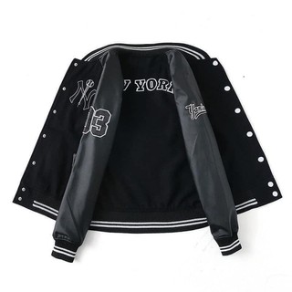 Áo bomber ny bóng chày da thêu phong cách ulzzang - áo khoác bomber nam nữ jacket varsity