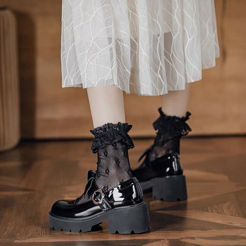 Bowie Platform Mary Jane - Giày da bò nữ  - Giày Mary Jane đế xuồng có nơ