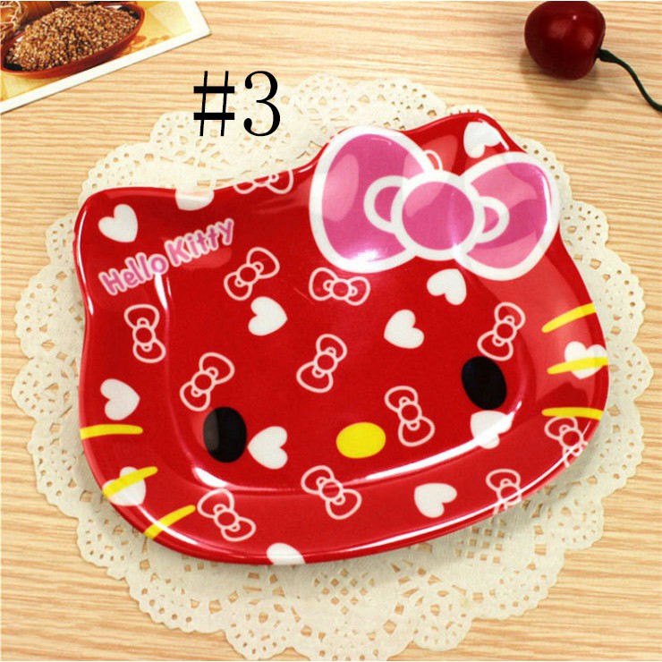 【Life-365】Hello Kitty Plate Cartoon Kids Tableware Snack Dish Cake Dish Baby Tableware