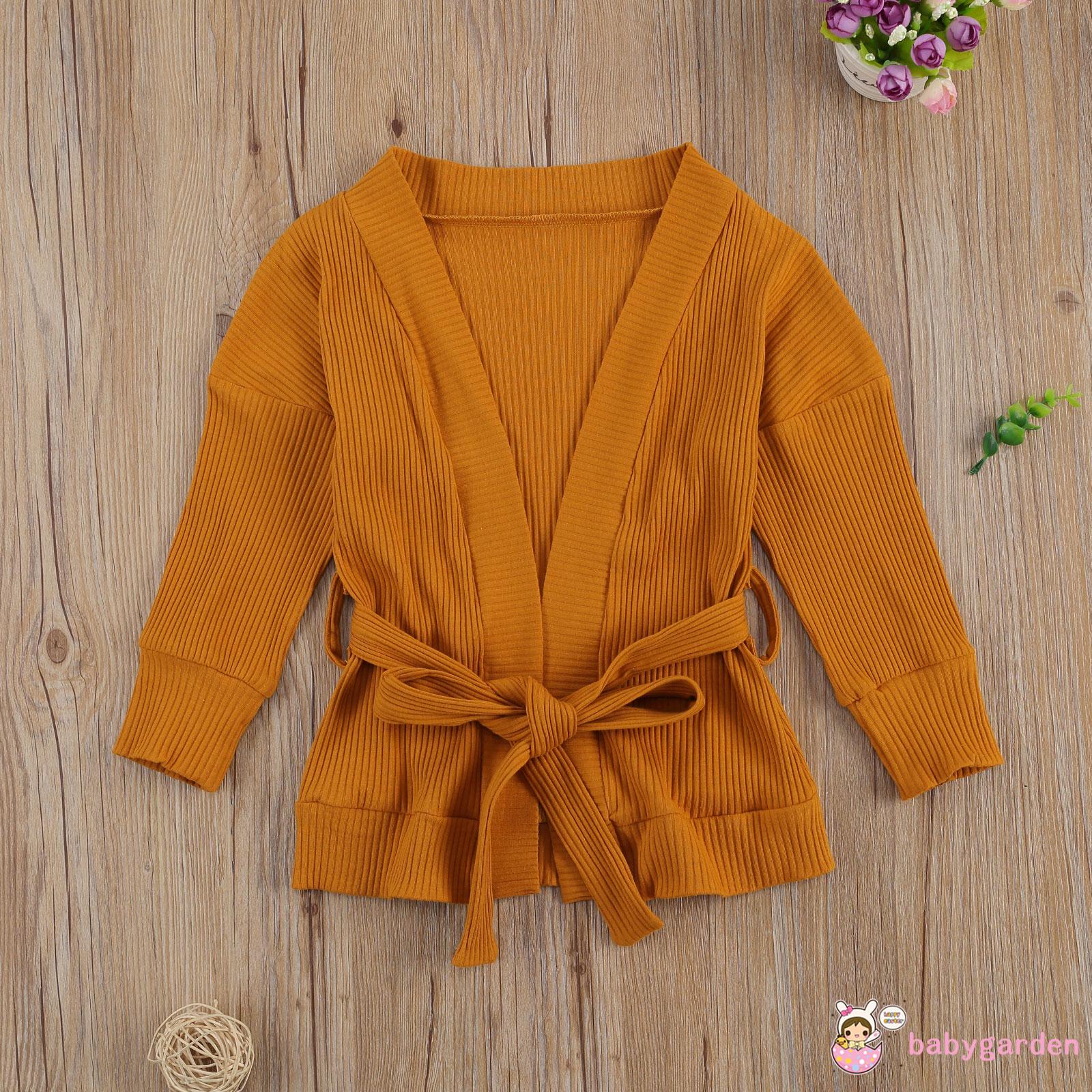 Áo Khoác Cardigan Dệt Kim Tay Dài Cho Bé Gái