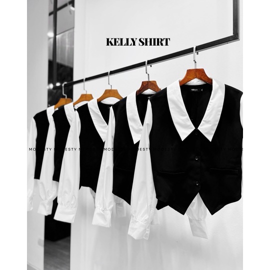Modesty - Áo vest dài tay cổ nhọn - Kelly Shirt