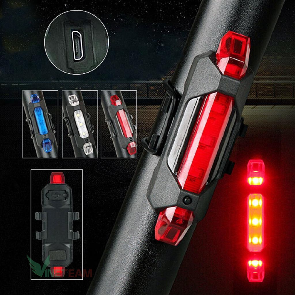 Đèn Hậu Xe Đạp, Đèn Led Cảnh Báo Gắn Đuôi  Xe Đạp Thể Thao, Pin Sạc USB, Chống Nước, Nhiều Chế Độ Sáng