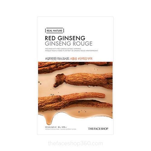 Set 10 miếng Mặt nạ Hồng Sâm Real Nature Red Ginseng TheFaceShop