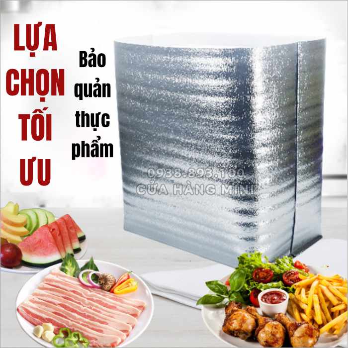 Túi Mút Xốp Bạc Giữ Nhiệt Đáy Rộng Dày 3mm Bảo Quản Sữa, Thực Phẩm