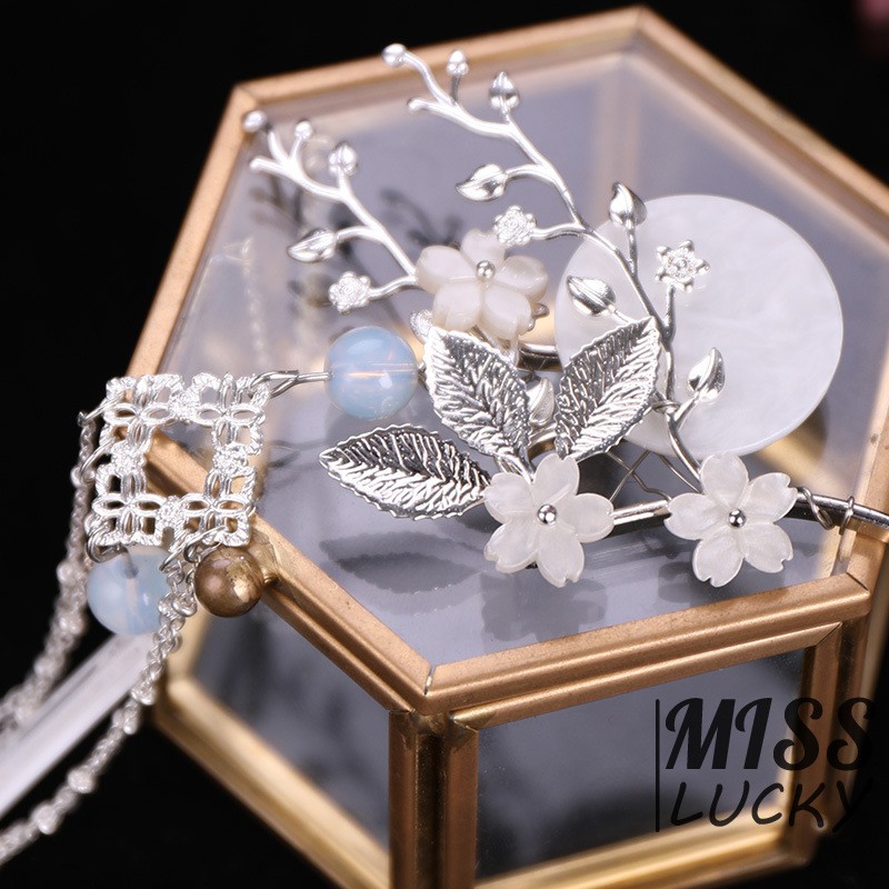 Ghim cài tóc hình mặt trăng thời trang thanh tú cho nữ