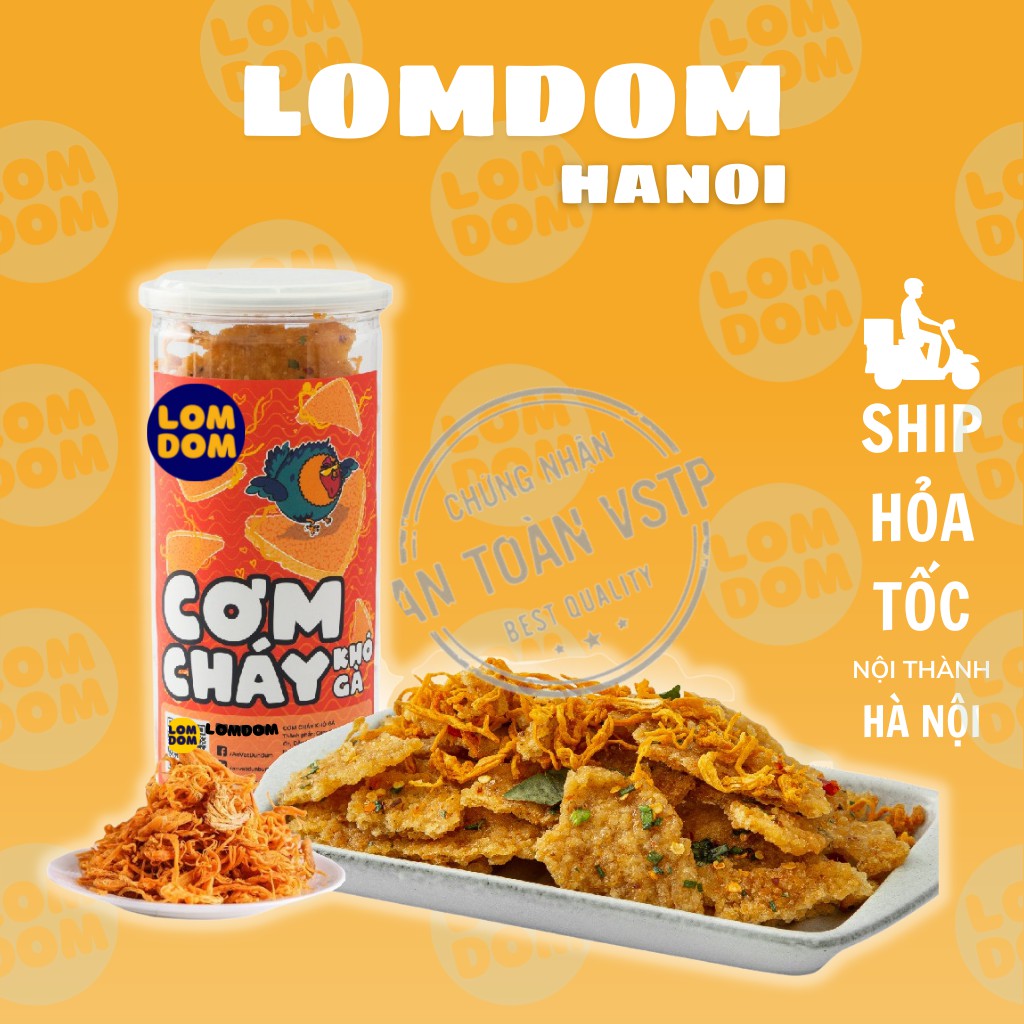 Cơm cháy lắc khô gà 300g LomDom Food đồ ăn vặt Hà Nội vừa ngon vừa rẻ
