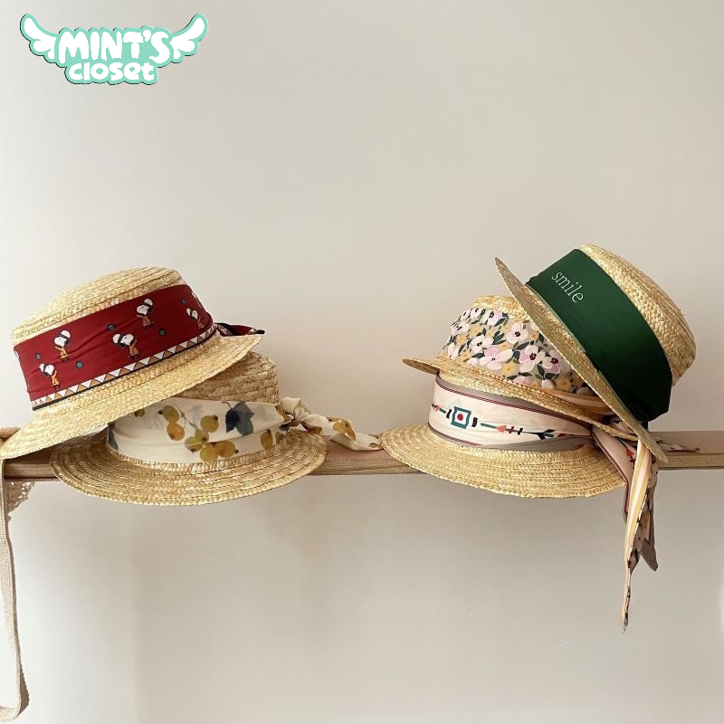 Nón cói vành tròn ngẫu nhiên bé gái 2 3 4 5 tuổi MINTSCLOSET Mint's Closet - PK8308