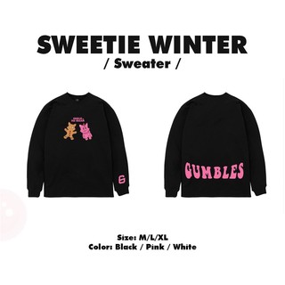 Áo Sweater form rộng CANDY đen - Gumbles Official