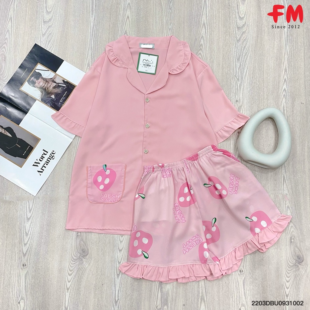 Đồ bộ ngủ nữ FM Style chất vải Lụa cao cấp, hoạ tiết dễ thương, đa dạng màu sắc 220310002