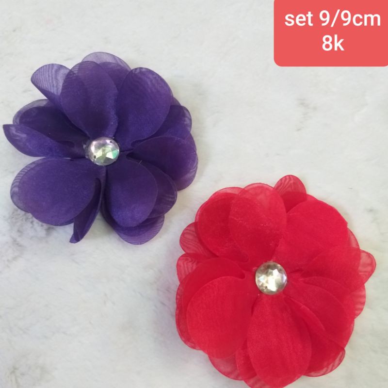 set Hoa trang trí ,size 4 cm dến 9cm.(1 set  )