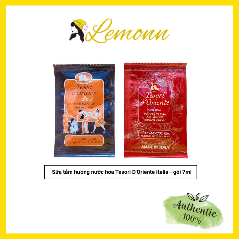 [Hàng công ty]Sữa Tắm Hương Nước Hoa Tesori D’Oriente Dưỡng Ẩm, Dưỡng trắng da gói 7ml