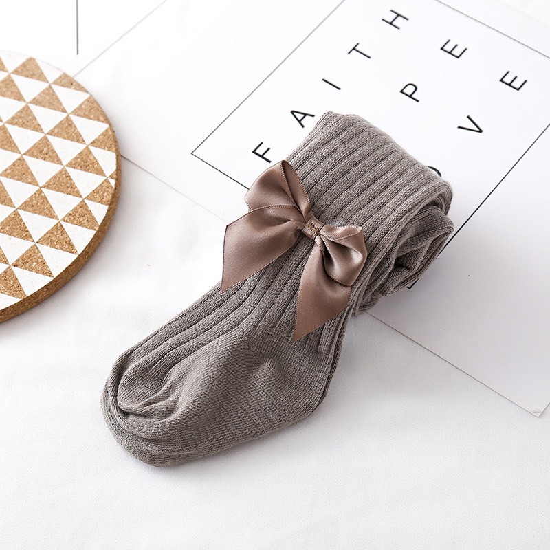 Quần tất cho bé, quần tất hàng xuất Hàn đính nơ bé gái