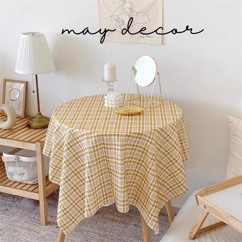 Khăn vuông trải bàn, thảm picnic kẻ sọc vintage -may.decor- | BigBuy360 - bigbuy360.vn