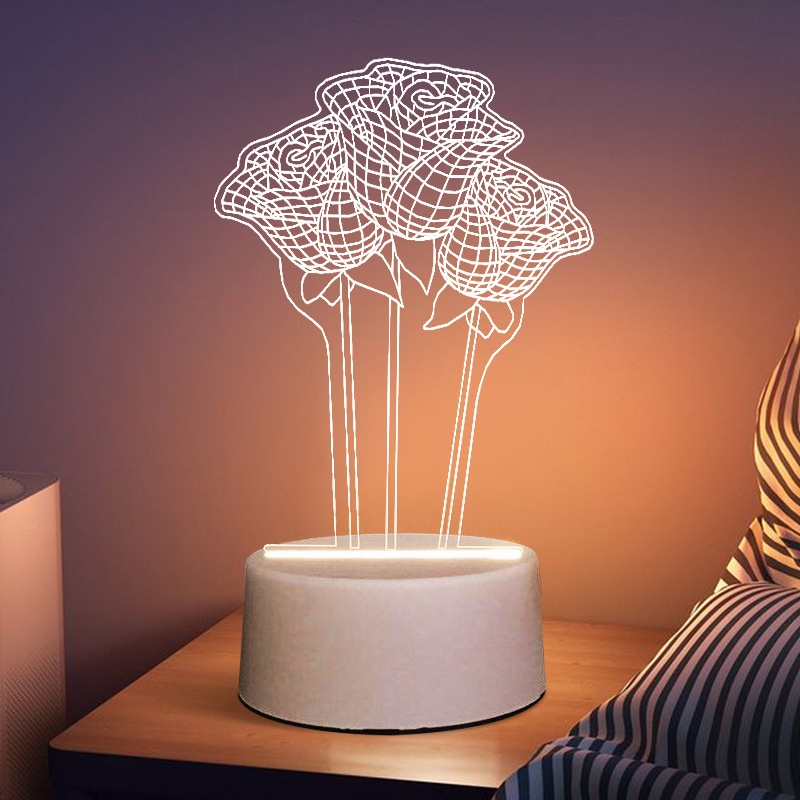 Đèn Ngủ Led Để Bàn 3D Có Thể Sạc Lại Dùng Làm Quà Tặng Tốt Nghiệp