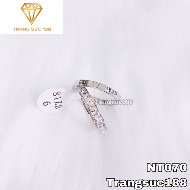 Nhẫn titan ko đEn 2 chiếc NT070