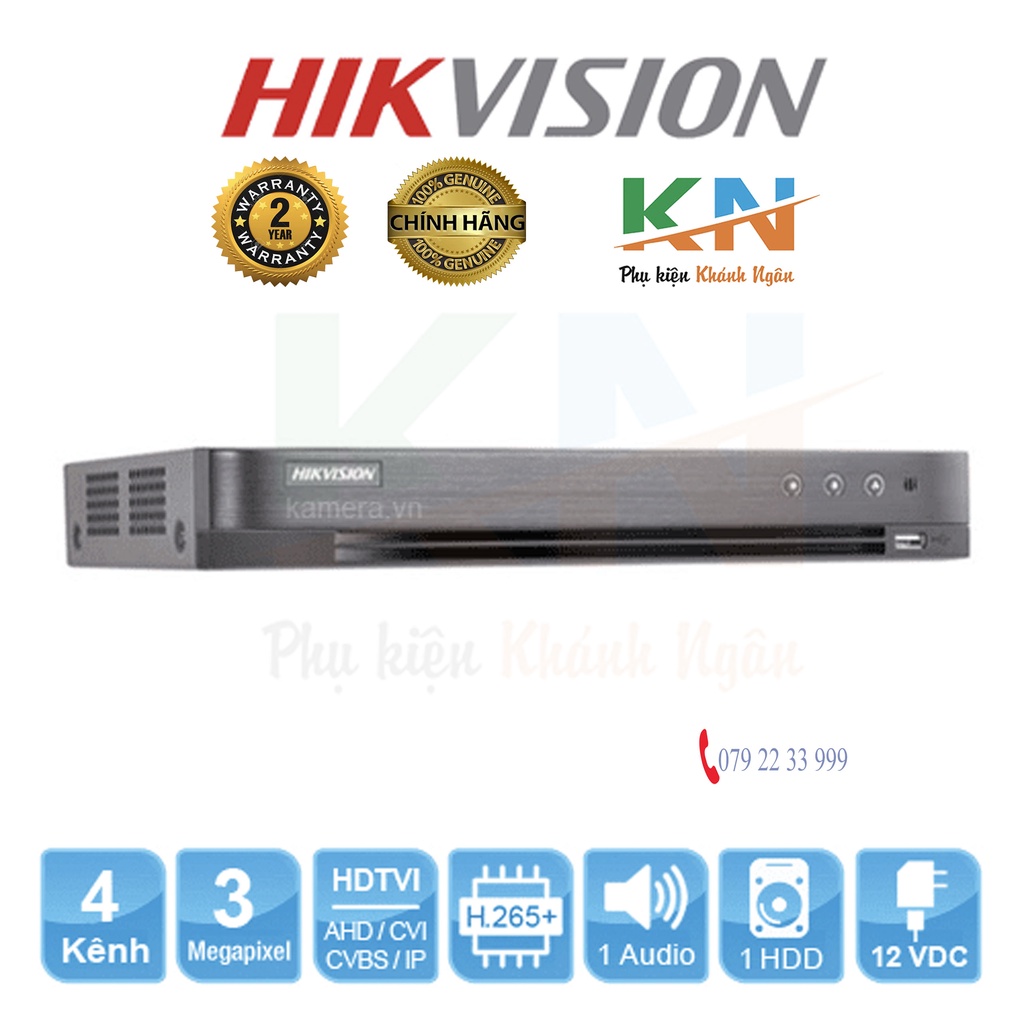 Đầu ghi HikVision DS 7204HQHI-K1 H265+ đầu ghi TVI cho camera 3.0