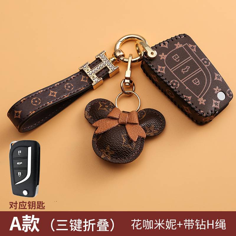 Bao Da Chìa Khoá Ô Tô TOYOTA COROLLA CAMRY CHR PRADO Hoạ Tiết Thời Thượng