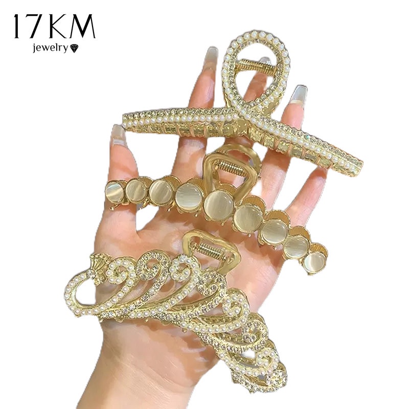 Kẹp tóc 17KM đính ngọc trai giả hình hoa/ bướm/ đuôi cá