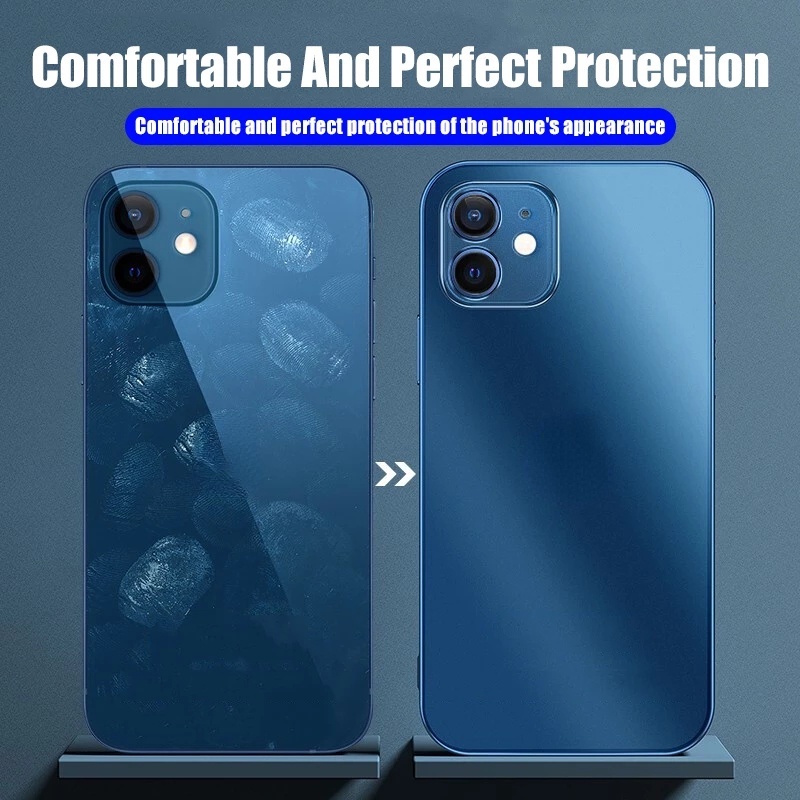Ốp điện thoại silicon mềm trong suốt viền vuông cho Iphone 11 12 Pro Max Xr X Xs Max 7 + 8 Plus Se 2020