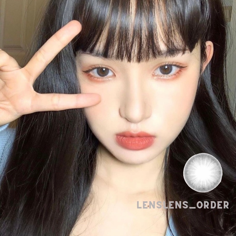 Lens Mắt Kính Áp Tròng Màu Xám Trong Tự Nhiên Đủ Độ Cận