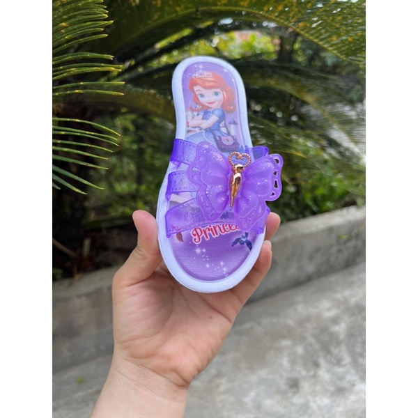 Dép quai ngang đính nơ bướm hình công chúa siêu dễ thương cho bé gái đi chơi/ đi học St798