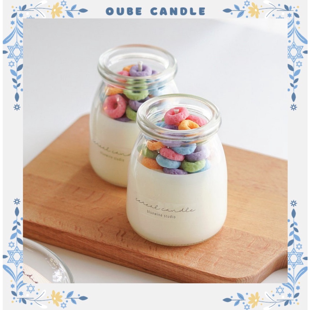 Nến Thơm Cap Cấp Hình Hũ Sữa Chua Tinh Dầu Thiên Nhiên Dùng Trang Trí Làm Quà Tặng 60ml | Oube Candle NT24