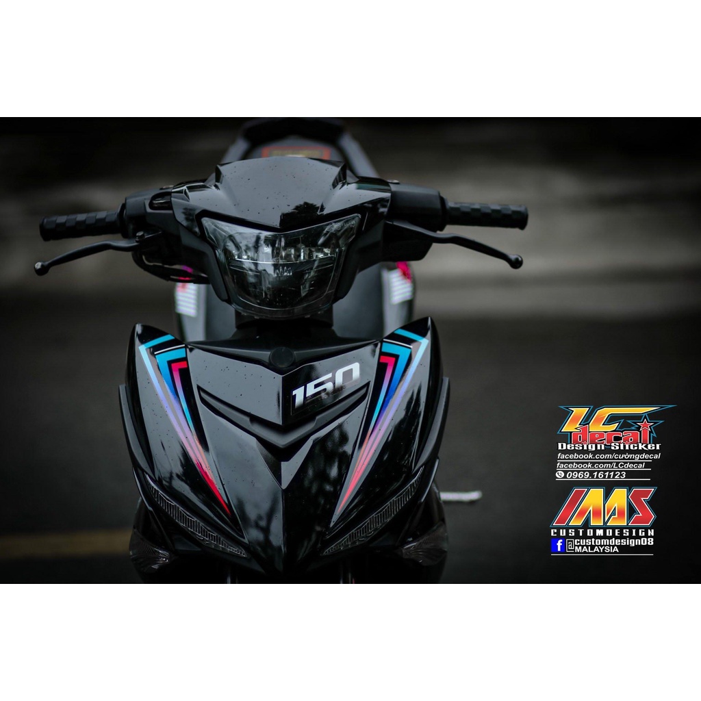 [FreeShip] Tem Decal Rời mẫu chỉ titan xanh hồng cực nổi bật cho Exciter 150 - màu sắc nét - chuẩn form