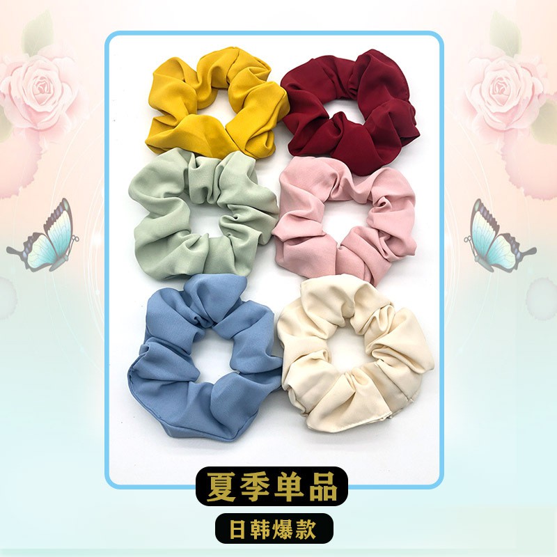 Dây buộc tóc, cột tóc scrunchies họa tiết caro, ziczac hoa quả dễ thương dành cho nữ Queenshop