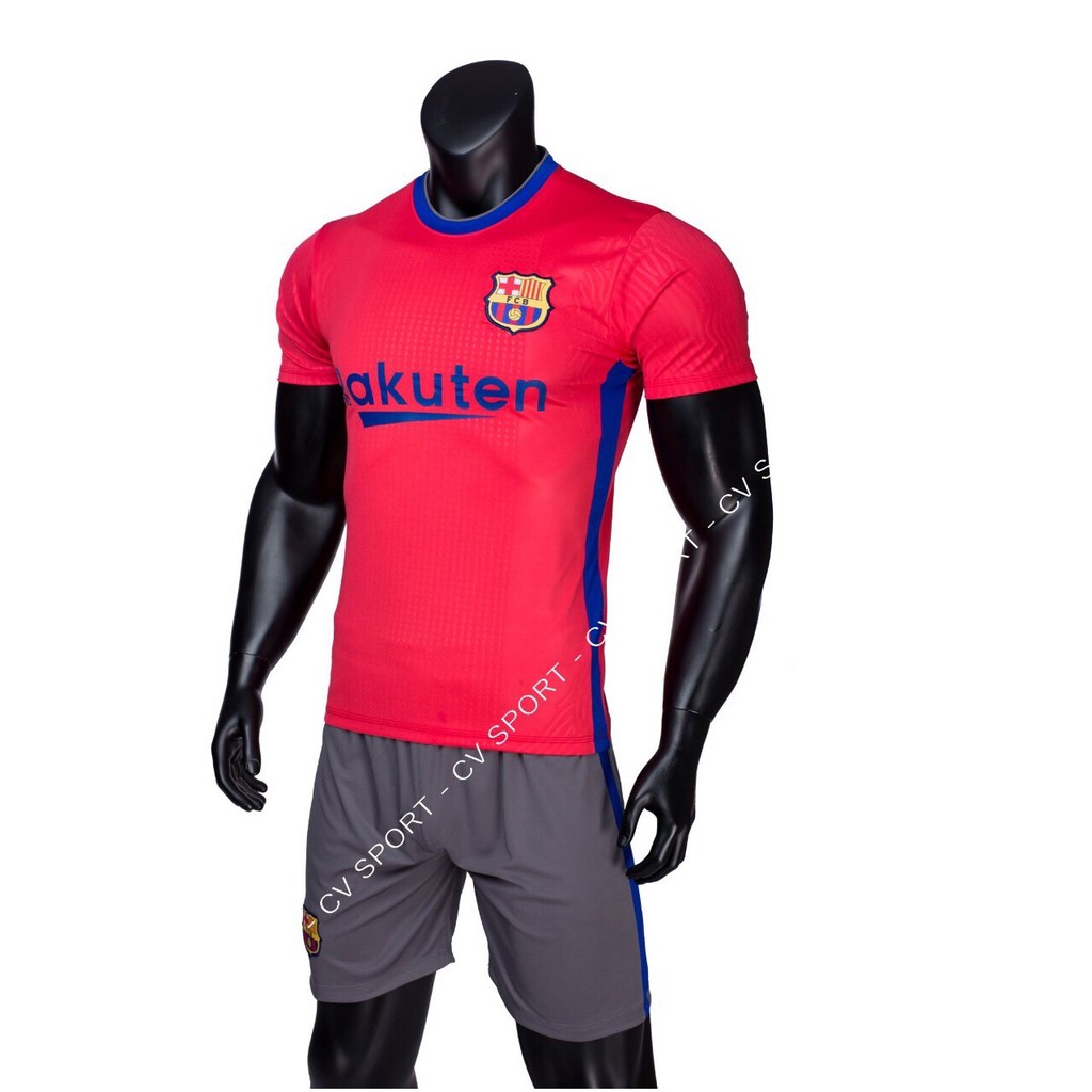 Bộ quần áo bóng đá Barca cam đỏ training 2021