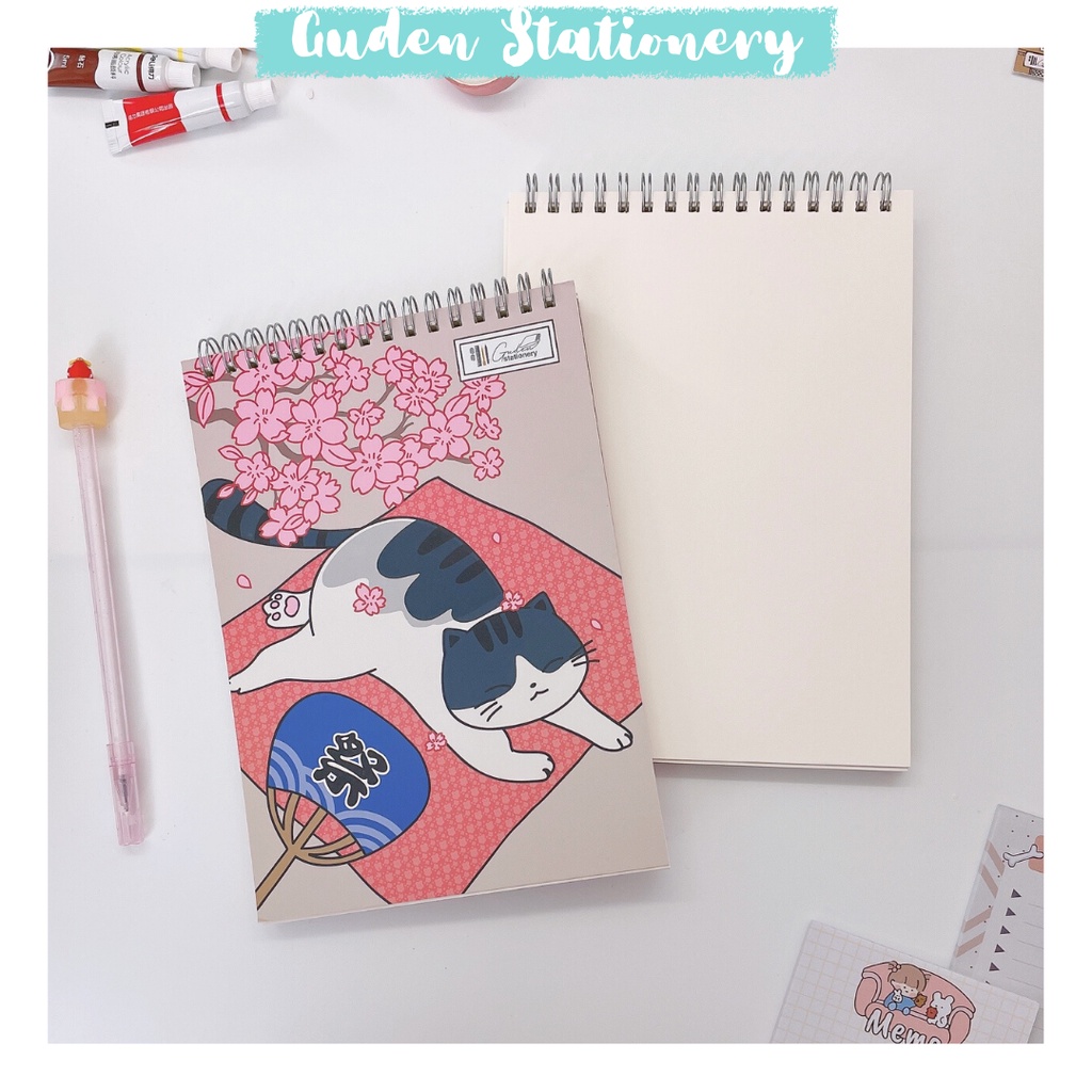 Sổ tay vẽ chì, sổ tay vẽ ký họa, Sketchbook A5 mèo Nhật Bản Guden_Guden Stationery