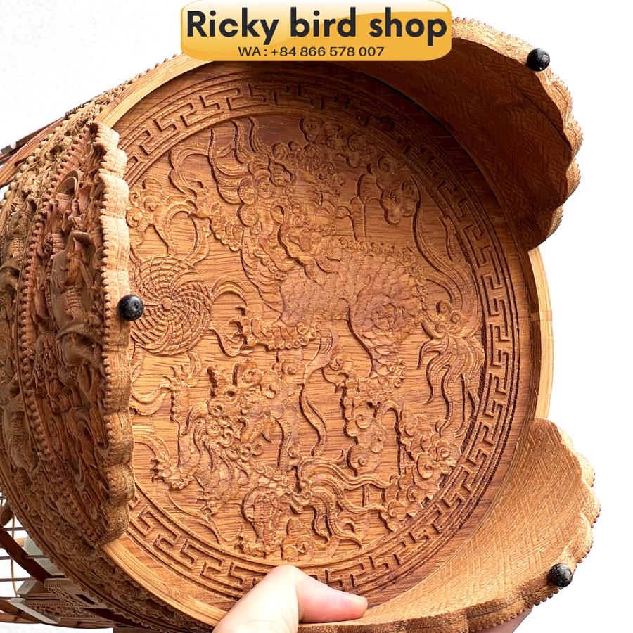 Lồng chim tre, Puteh bird cage -  Qillin design