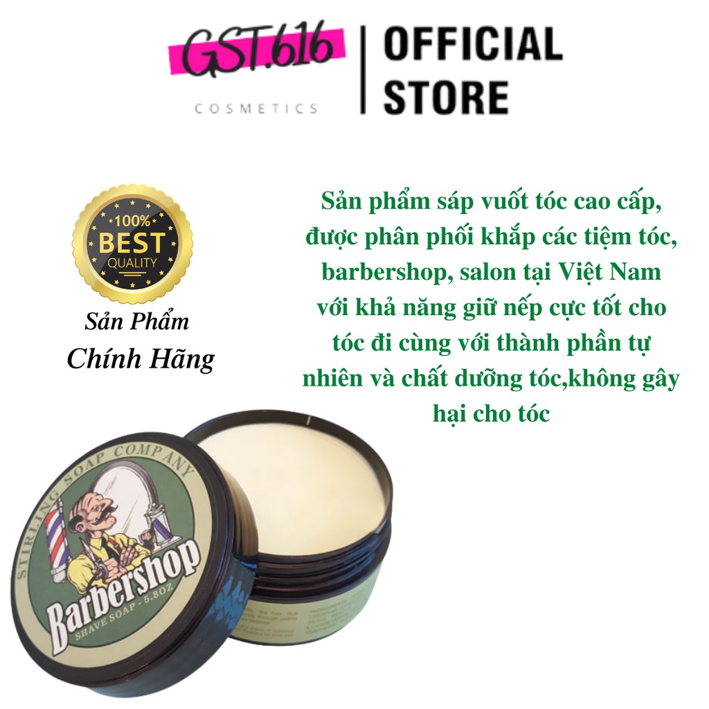 Sáp vuốt tóc nam tạo kiểu tóc cao cấp bóng mượt BarberShop Shave Soap 80gr