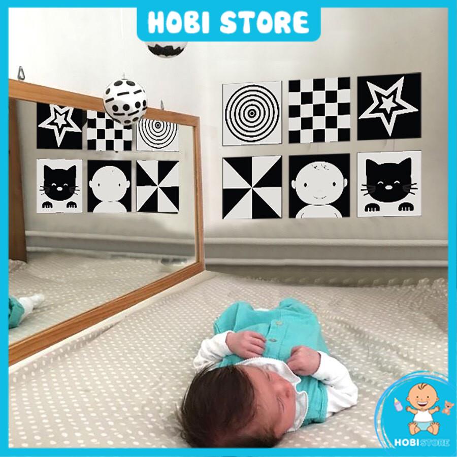 Bộ thẻ decal dán tường - kích thích thị giác chuẩn phương pháp Montessori - Hobi Store