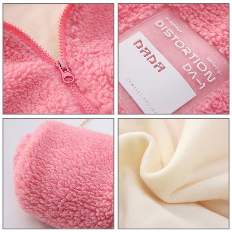 Áo khoác lông giả IQ ANGEL dày phong cách Hàn Quốc thời trang thu đông cho bé